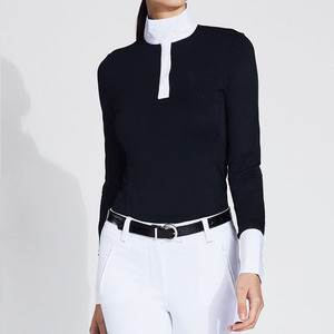 Chemise de compression équestre décontractée pour femme, manches courtes, respirante, brodée, en Spandex/Polyester, idéale pour la compétition - Product Image 6