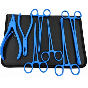 Kit d'outils de perçage corporel professionnel en acier inoxydable de haute qualité, 8 pièces, durable, avec étui, pinces pour perçage d'oreilles, de nez et de tétons - Product Image 4