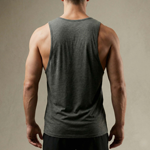 Camiseta sin Mangas para Hombre, Color Gris Oscuro, Cuello Redondo, Tejido de Punto, Estilo Casual, Venta al Por Mayor 2026 - Product Image 3