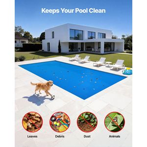 Copertura Solare Rettangolare per Piscina 36 x 18 piedi, Telo a Bolle in PVC da 8 Mil con Assorbimento di Calore Diurno per Piscine - Product Image 6
