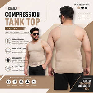 Custom OEM <b>Men</b> Plus Size Tank Top Yoga Wear Sleeveless <b>Singlet</b> Printed Gym Wear Compression Tank Tee <b>Men</b> Fitness Sleeveless Tee - Product Image 3