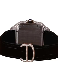 Montre de luxe carrée classique pour homme, sertie de diamants Moissanite VVS, style Hip Hop, bracelet en acier inoxydable personnalisé, D 40mm, mouvement Quartz ETA - Product Image 4