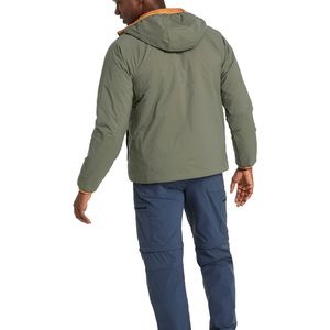 Blouson matelassé à capuche pour homme, couleur unie, imperméable, fermeture éclair, coupe décontractée, extérieur en polyester et nylon, style bomber - Product Image 2