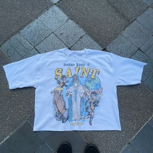 T-shirt court personnalisé avec logo, sérigraphié, coupe carrée, en coton tricoté épais pour homme - Product Image 1