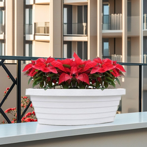 Maceta en forma de barco Macetas de plástico para decoración de balcón para interiores y exteriores - Product Image 1