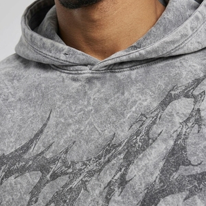 Sudaderas con capucha para hombre con estampado acid wash que combinan efectos vintage lavados, diseños llamativos, tela premium y un estilo streetwear cómodo. - Product Image 6