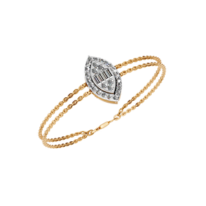 Elegant Women's Marquise Shape Lab Diamond Bracelet 14K White Rose Gold Plated Double Chain Charm Classic <b>Weddings</b> Parties - Product Image 1