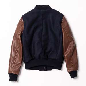 Premium Wool Varsity Jacket Leather Sleeve for Men Custom College Team Letterman Bomber Jacket Supplier - Product Image 2