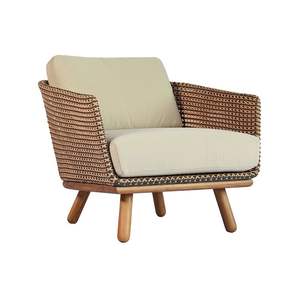 Sillón de Madera de Teca Sólida de Primera Calidad con Ratán Tejido a Mano, Diseño Moderno para Hoteles, Resorts y Proyectos de Lujo para Salas de Estar - Product Image 2