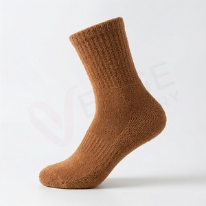 Chaussettes pour hommes, couleur unie, tricotées, en coton épais, thermiques, pour l'automne, usage quotidien, style classique - Product Image 3