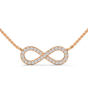 Collar de Oro Rosa con Cinco Diamantes Creados en Laboratorio, Joyería Fina, Diseño Minimalista de Barra, Elegante Regalo para Mujer, Colección - Product Image 1