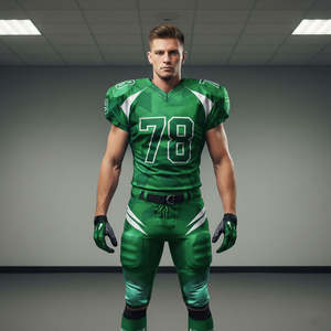 Uniforme de Fútbol Americano Personalizado en Color Verde Sólido, Tela de Poliéster Anti-UV, Ropa Deportiva para Hombre, Última Tendencia - Product Image 1