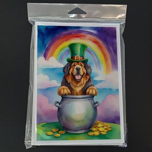 St Patrick's Day Tibetan Mastiff <b>Greeting</b> <b>Cards</b> Pack of 8 Whimsical A7 Size 5x7 Blank <b>Note</b> <b>Cards</b> with Envelopes - Product Image 3