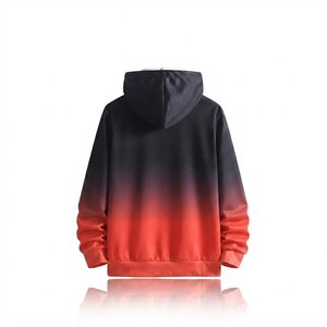 Nouvel ensemble de survêtement décontracté pour homme avec logo personnalisé, sweat à capuche dégradé, séchage rapide, en polyester tricoté, pour l'automne - Product Image 4