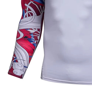 Rashguard personnalisé pour homme, manches longues, coupe compressive, séchage rapide, respirant, en Spandex/Polyester, vêtements de sport, impression par sublimation OEM - Product Image 3