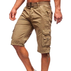Shorts cargo respirants pour hommes, en toile de coton, taille élastique, 6 poches, décontractés, fitness, streetwear, OEM - Product Image 5