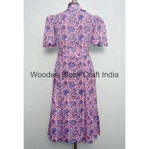 Robe décontractée moderne en coton confortable pour femme, tunique bio, robe midi d'été pour la plage, imprimé floral, lavable, toucher doux - Product Image 6