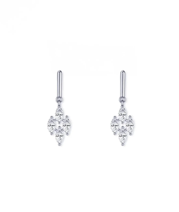 Clásicos Pendientes de Diamantes Cultivados en Laboratorio, Corte Marquesa, Certificados por IGI, Chapados en Oro Vintage, para Uso Diario, Regalo para Mujer - Product Image 2