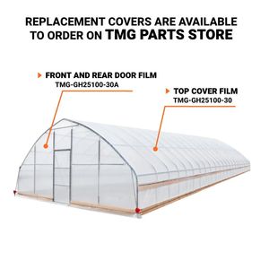 Invernadero de 25 pies x 100 pies para cultivo con película EVA transparente de 6 mil y estructura estable con techo de cúpula y lados con manivela - Product Image 5