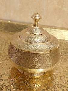 Round Brass Candle Vessels Elegant Candle Making Container Decorative Home Table Centerpiece Accent <b>Ornament</b> - Product Image 2