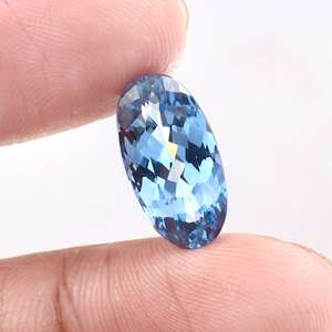 Aigue-marine ovale, pierre précieuse naturelle, couleur bleu ciel, certifiée, haute clarté, qualité supérieure, pierre pour la fabrication de bijoux - Product Image 5