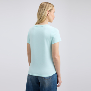 Camiseta de Cuello Redondo para Mujer, Mezcla de Lino y Algodón, Fresca y Transpirable, Bordado Plano, Manga Corta, Informal, Top de Verano, Proveedor de Exportación - Product Image 2