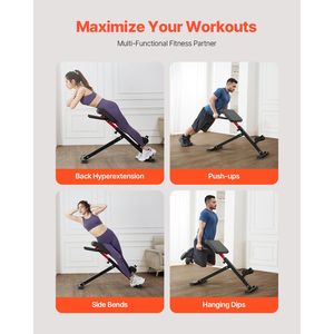 Panca Romana Pieghevole Regolabile da 250 Libbre, Panca per Iperestensione, Attrezzatura Multifunzione per Esercizi, Accessorio per Attrezzature Fitness - Product Image 2