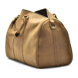 Bolsa de Viaje de Cuero Genuino, Color Sólido, de Lujo, para Fin de Semana, con Correa Ajustable y Asa Superior - Product Image 5