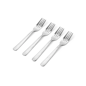 Ensemble de 4 fourchettes en acier inoxydable, finition miroir, pour dîner et dessert, compatibles lave-vaisselle, couverts modernes - Product Image 1