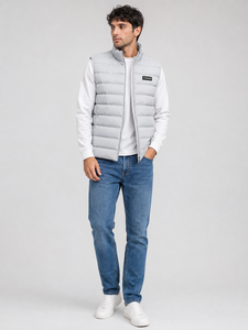 Gilet matelassé vert olive pour homme F2WIN, col montant, fermeture éclair, vêtement d'extérieur décontracté, respirant, séchage rapide, pour l'hiver, personnalisable OEM - Product Image 4
