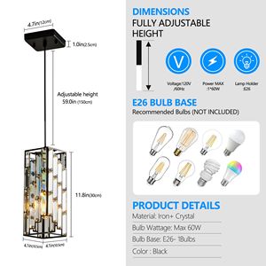 Moderna confezione da 3 pezzi luce pendente in cristallo nero per sala da pranzo da cucina a isola lampadari a soffitto - Product Image 5