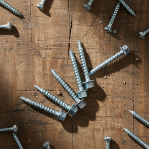 Tornillos autorroscantes de cabeza hexagonal con punta TEK, clase 4.8/6.8, rosca gruesa, acero al carbono zincado, pulgadas DIN/ANSI - Product Image 1