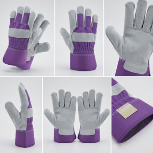 Gants de travail de sécurité industriels en cuir de vachette pleine fleur de qualité supérieure, dos en tissu de coton, manchette de sécurité, pour le jardinage, certifiés CE, antistatiques 11 - Product Image 5