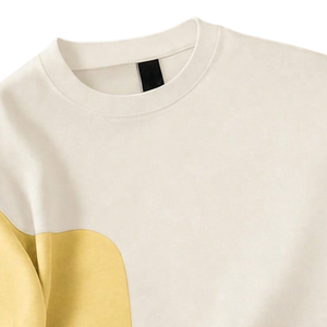 เสื้อยืดคอกลมแขนสั้นผู้ชาย ทรงโอเวอร์ไซส์ สีบล็อก  ผ้าโพลีเอสเตอร์/คอตตอน  ใส่สบายๆ  ไม่มีลายโลโก้ด้านหน้า  เหมาะสำหรับใส่ในฤดูร้อน  สไตล์สตรีทแวร์  ใส่ได้ทุกวัน - Product Image 5