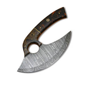 Couteau à pizza professionnel industriel DIY, lame en acier à haute teneur en carbone, manche en bois de rose personnalisable, hache à pizza Viking OEM - Product Image 1