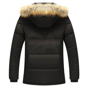 Manteau d'hiver pour homme en fausse fourrure avec capuche, directement de l'usine, logo personnalisé disponible, vente en gros, veste thermique d'hiver pour homme - Product Image 2