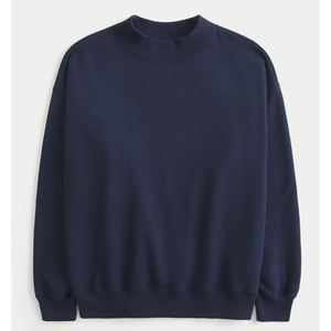 Sweat-shirt blanc uni à col rond, coupe droite décontractée, manches longues et bordures côtelées aux poignets et à l'ourlet, pour un style streetwear décontracté - Product Image 4