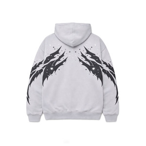 High Quality Custom Zip Hoodies For Men Heavyweight Fleece Oversized Graphic Streetwear Hoodies Wholesale Low MOQ - Product Image 4