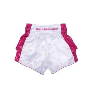 Shorts de Muay Thai Fairtex Hechos a Medida OEM, Calidad Premium, Fabricados con Tela 100% Poliéster en Color Rosa y Blanco para Artes Marciales - Product Image 2
