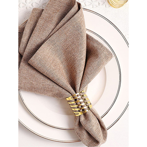 Gold Metal Etched Napkin Rings Bulk Elegant Handmade Brass Napkin Holder For Wedding <b>Table</b> Decoration Hotel Banquet And Home - Product Image 6