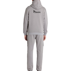 Nouvel ensemble de survêtement 2 pièces à capuche, léger, imprimé uni, pour l'hiver, 100 % coton, séchage rapide, respirant, haute qualité - Product Image 2