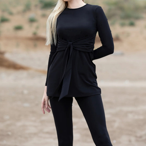 Plus Size Solid Front Logo Breathable Low MOQ Clothing Designs OEM ODM Custom Burkini <b>3</b>-<b>Piece</b> Set High Quality Muslim <b>Swimwear</b> - Product Image 3