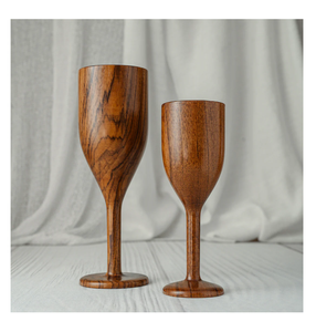 Copa de Vino de Madera de Alta Calidad, Estilo Rústico, para Bar, con Tallo Mediano, para Bodas y Eventos - Product Image 6