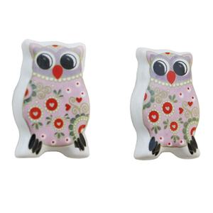 Vente en gros de boutons uniques en céramique, placard de styliste multicolore tire hibou faune plat en vrac armoire placard 5.71 cm CFK-32 - Product Image 1