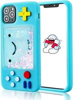 Coque de téléphone dynamique à paillettes liquides style console de jeu rétro pour iPhone 16 15 14 13 12 11 Pro Max en silicone, modèle '17 X Boys'