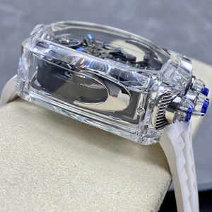 Fully Transparent Blue Tourbillon Watch Men's Mechanical Watch Sapphire Case Rubber Strap Water Resistant Luminous Wristwatch - Product Image 4
