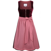 Robe Dirndl Vintage Femme Coupe A-Line Midi Sans Manches Col Festonné Velours Vert Ceinture Tissée Naturelle Ourlet Droit 6XL