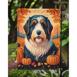 Multicolor Bearded Collie Fall Garden Flag Buzón decorativo Yard Flag Banner para Patio Obra de arte para camas de flores - Product Image 3