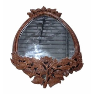 Wholesale Teak Wood Wall <b>Mirror</b> with Metal Accents - Product Image 4