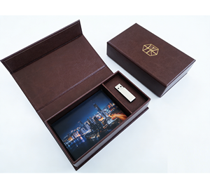 Beige Cream Art Paper Handmade Photo Box with Magnetic Closure for Photographer Gift Glass Crystal USB Flash Drive Storage - Product Image 4